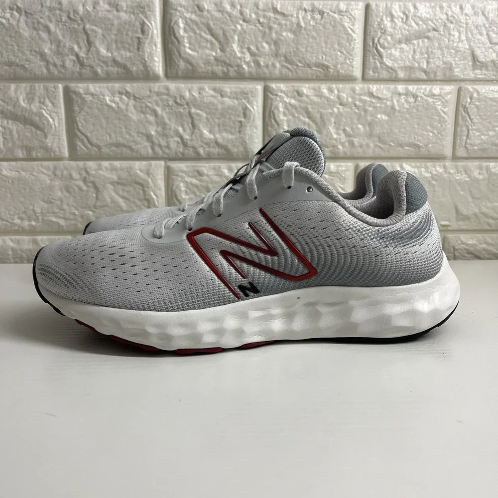 New Balance 520 V8 Men's Size 8 Lightweight Running Shoe Grey/Red